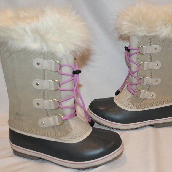 NEW YOUTH 6 WOMEN'S 7.5-8 SOREL JOAN OF ARTIC TALL WINTER LEATHER BOOTS‎ TAN - Picture 2 of 7
